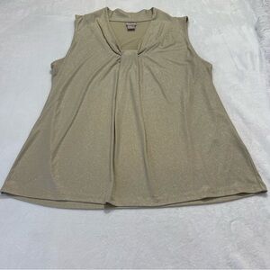 CHICOS WOMENS SLEEVELESS TOP. TAN COLOR. CHICOS SIZE 3